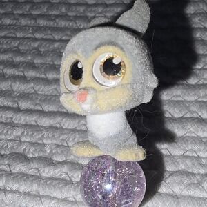 Cute Gray and White Bunny Figurine Glam Pen